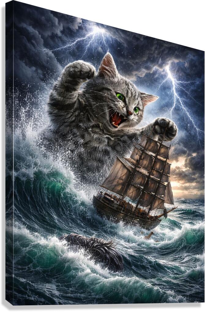 Tiny Titan Kitty Canvas Print