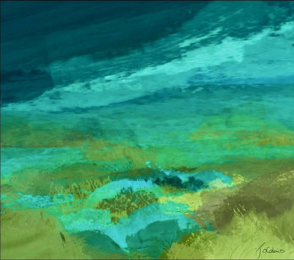 Paysage vert aqua Print