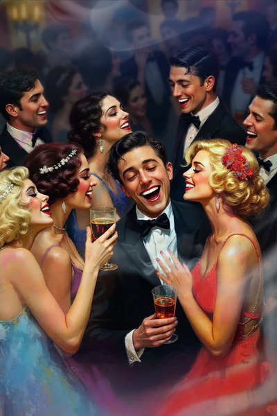 Roaring Twenties Party Print by Tricky Rabbit Art