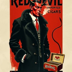Red Devil Vintage Cigar Poster