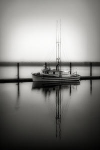   Historic Newport Bayfront Boat in the Fog