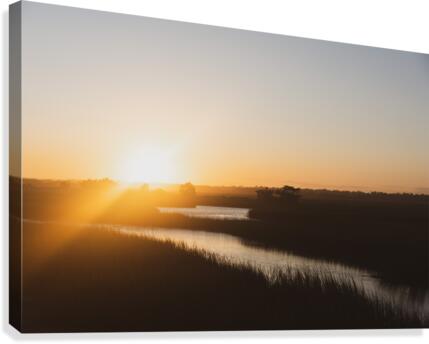 Setting Wetland Canvas Print