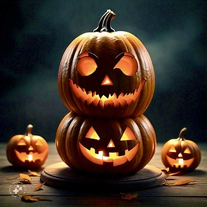 AI stack of Jack O Lanterns