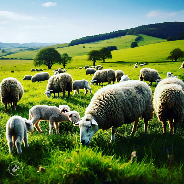Grazing sheep AI by SgtPro