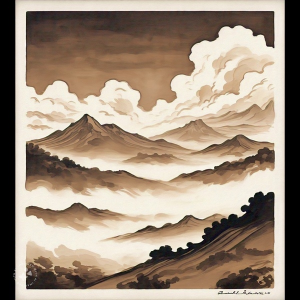 Ink brush landscape 2 by SgtPro