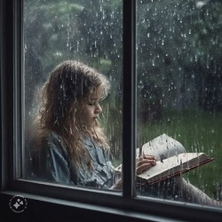 Girl reading book AI