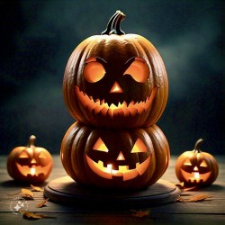 AI stack of Jack O Lanterns