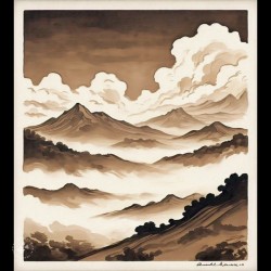 Ink brush landscape 2