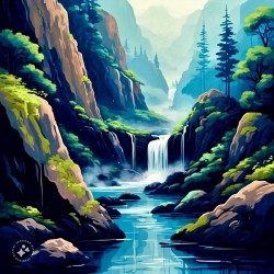 Ink brush landscape 4