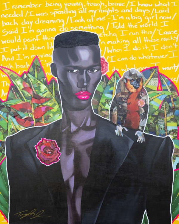 Lady Grace Jones nod to Frida Kahlo by Artist Jones
