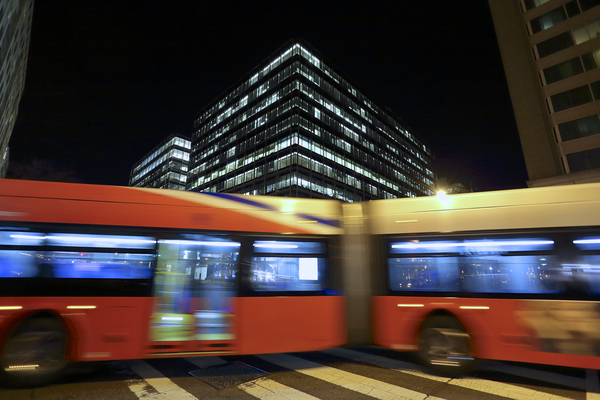 Bus Turning The Corner Print