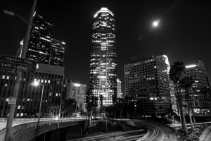 6th street at the 110 downtown la skyline at nigh 1708173690.7742