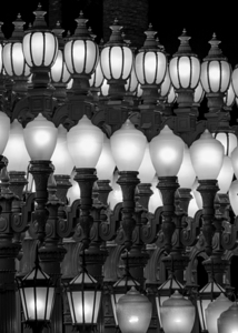 LACMA lamps close up  vertical 2141 Bulbs 13k