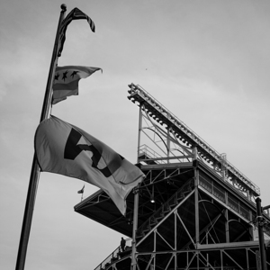 W flag on waveland behind wrigley field  square 3