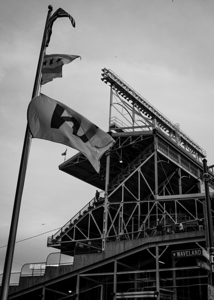 W flag on waveland behind wrigley field  vertical