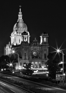 basilica st mary at night  vertical 1687 Basilica