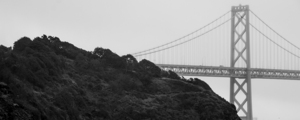 bay bridge yerba buena island afternoon mist  pan