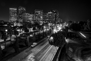 century city skyline at night beverly hilton  hor