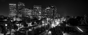 century city skyline at night beverly hilton  pan
