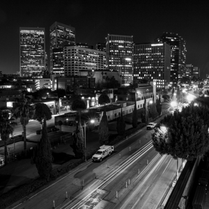 century city skyline at night beverly hilton  squ