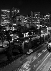 century city skyline at night beverly hilton  ver