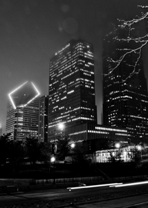 chicago skyline columbus drive randolph street  v