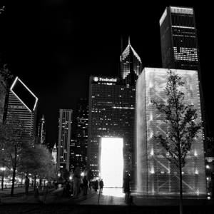 crown fountain millennium park at night  square 7