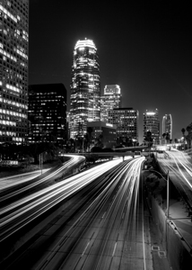 downtown LA at night fourth street  vertical 2162