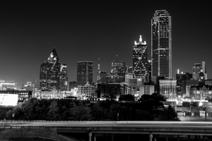 downtown dallas skyline stemmons expressway  hori