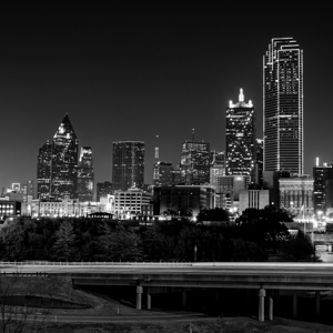 downtown dallas skyline stemmons expressway  squa