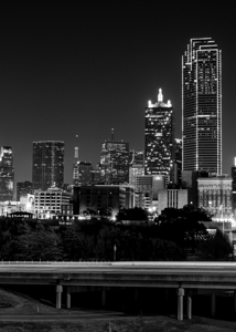 downtown dallas skyline stemmons expressway  vert