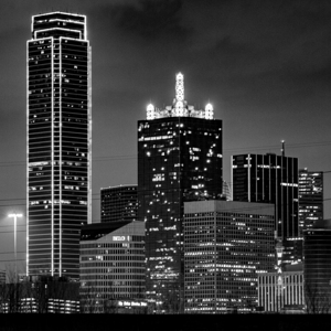 downtown dallas texas skyline at night  square 33