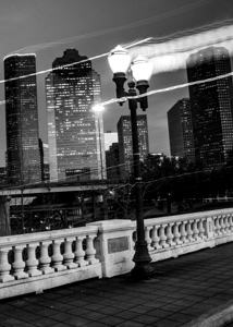 downtown houston at dusk  vertical 945 Sweep 13k.