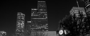 downtown houston sweeney clock  panoramic 3281 Sw