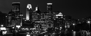 downtown minneapolis skyline at night 35w  panora