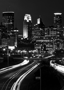 downtown minneapolis skyline at night 35w  vertic