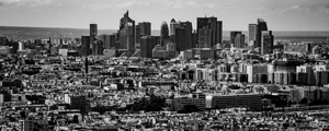 downtown paris skyline from sacre coeur  panorami