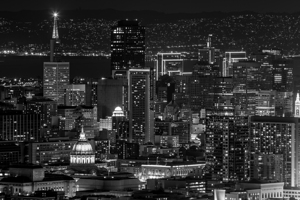 downtown san francisco skyline night  horizontal