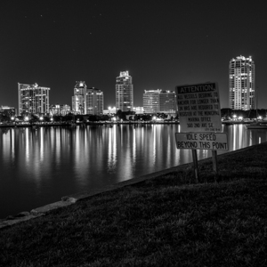 downtown st petersburg skyline at night  square 1