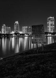 downtown st petersburg skyline at night  vertical