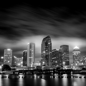 downtown tampa city skyline at night  square 1098