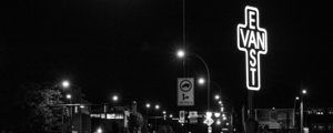 east vancouver sign at night  panoramic 2630 East