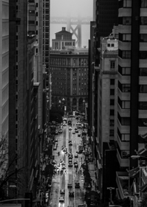 foggy rainy california street bay bridge  vertica