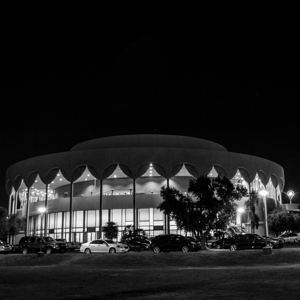 gammage center at night on asu tempe campus  squa
