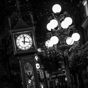 gastown steam clock at night  square 2632 Gastown
