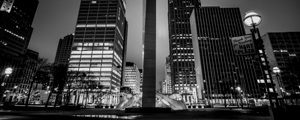 hart plaza downtown detroit skyline  panoramic 30