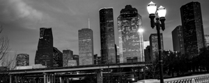 houston skyline at night sabine bridge  panoramic