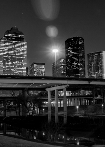 houston skyline over buffalo bayou  vertical 3274