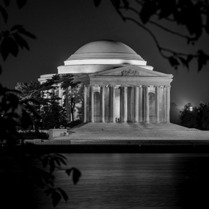 jefferson memorial at night  square 403 Monticell