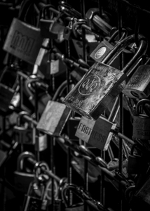 locks on the pont des arts bridge  vertical 2444